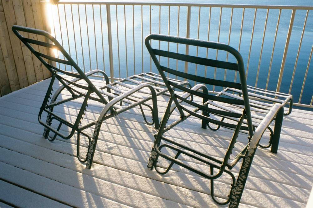 PORT DOVER - VIEWS 16 - CHAIRS WITH SNOW AT DAWN